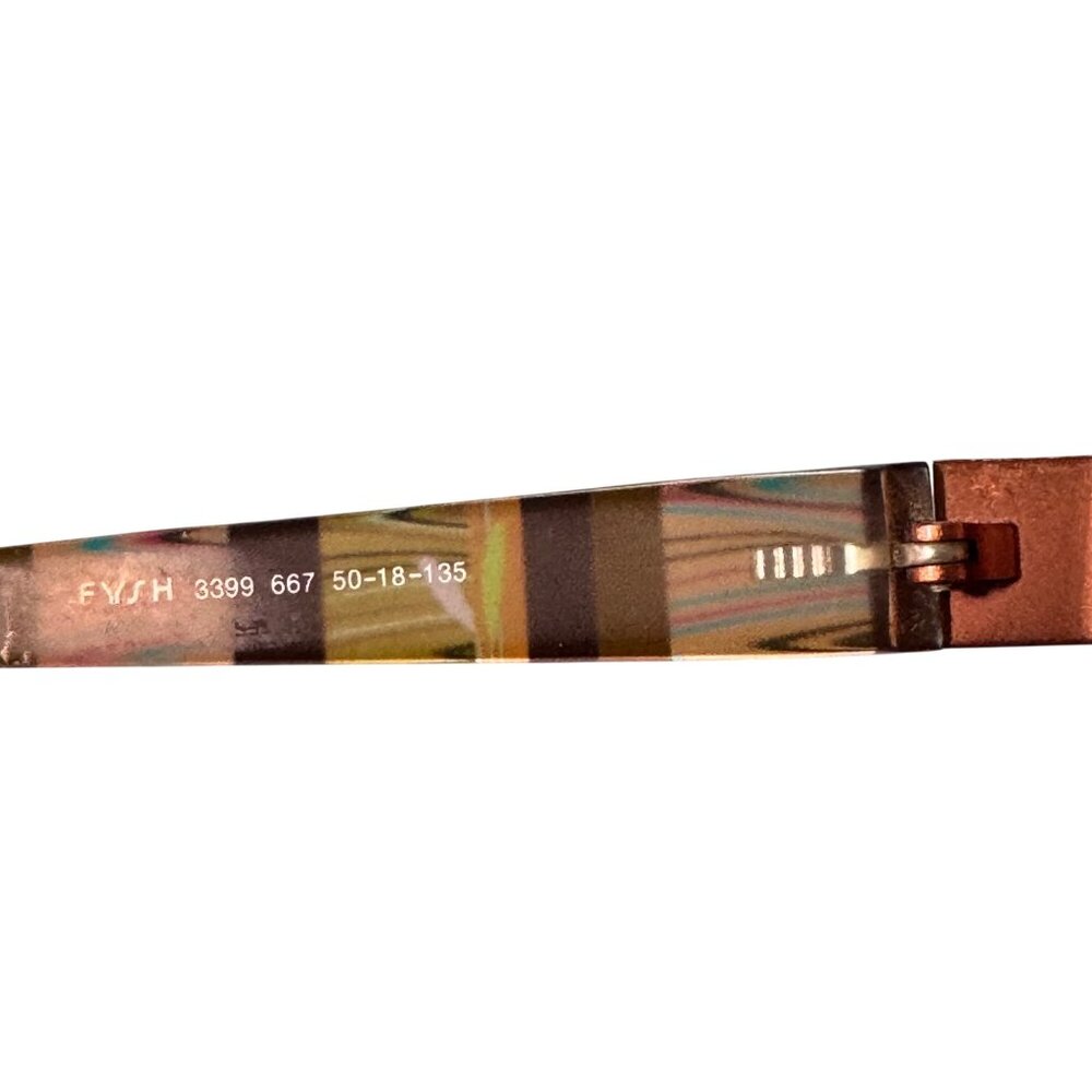 FYSH Urban Eyewear Glasses Frames Only Striped Copper Tone Modern 50-18-135 - Picture 5 of 13